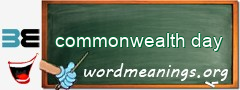 WordMeaning blackboard for commonwealth day